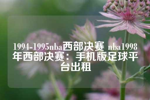 1994-1995nba西部决赛 nba1998年西部决赛：手机版足球平台出租-第1张图片-皇冠信用盘出租